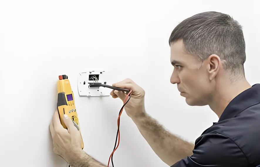 A man inspecting AC Switch