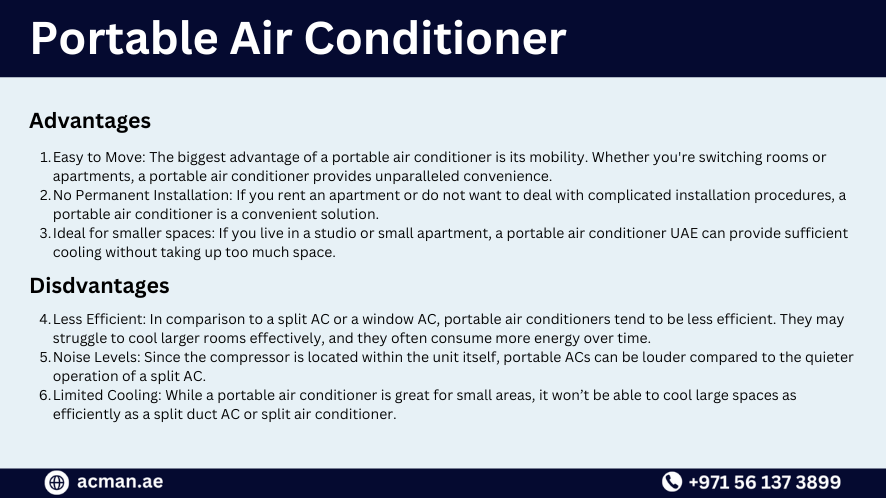 Advantage and Disadvantage of Portable Air Conditioner